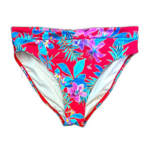 SWIMSUITS FOR ALL RED TROPICAL FLORAL BIKINI BOTTOMS- SIZE 16